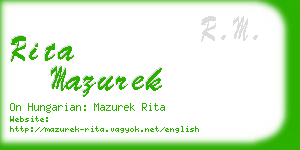 rita mazurek business card